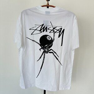 Stussy Men's and Women's Classic Spider Black 8 Loose T-shirt Size L